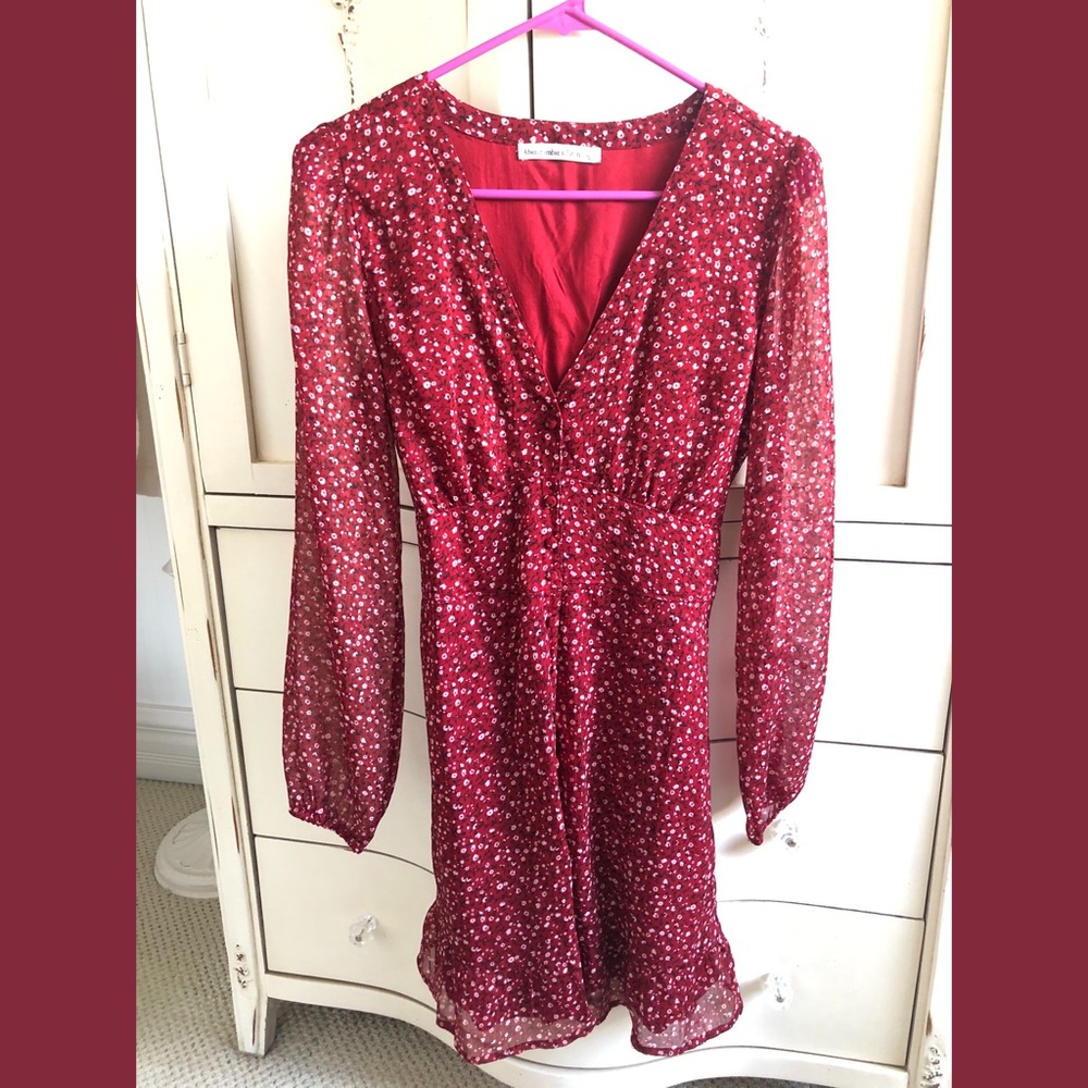 Brand new women’s Abercrombie red floral dress